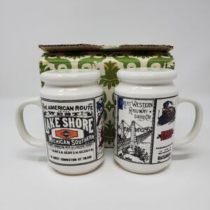 VINTAGE HOLT HOWARD IRON HORSE SALT & PEPPER SHAKERS RAILROAD THEME TRAINS